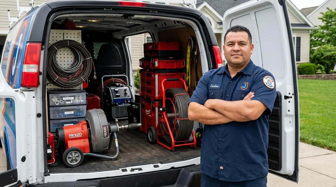Professional drain cleaning equipment and Johns Plumbing LLC plumber in Soquel